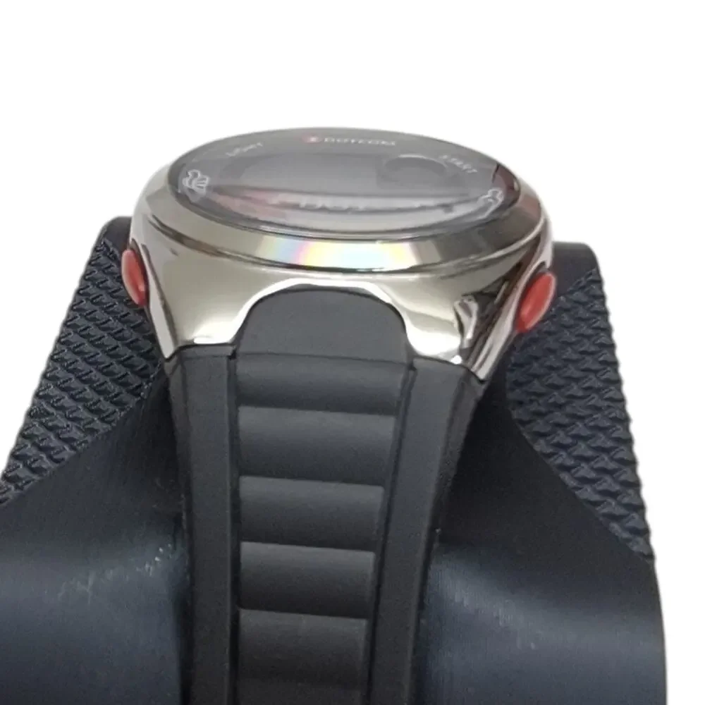Y2K DOTCOM Digital LCD Watch Black Silver Cyber Retro Thumbs Up Brave Heart